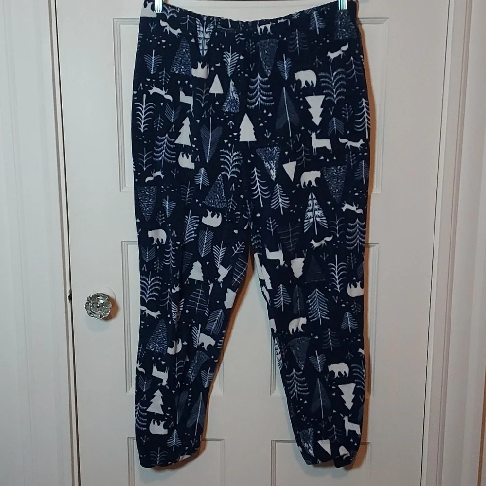 Old Navy Microfleece Pajama Set Blue Trees